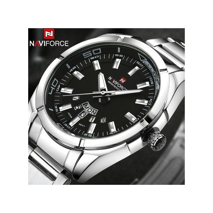 Naviforce Men Business Quartz 30M Waterproof Watches Men's Stainless Steel Auto Date Wristwatches