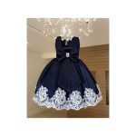 Navy Blue Laced Flower Girl Dresses