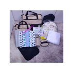 New Born Gift Pack /Baby Shower Gift Hamper -5pcs Diaper Bags/6pk Flannel/Warmers/Manual Breastpump/Carriers/Net/8Washclothes