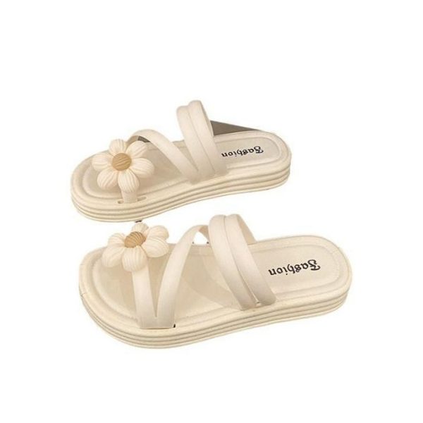 New Flower Sandals Women's Platform Anti-slip New Summer Fairy Style Outing Two Slippers Casual Slippers