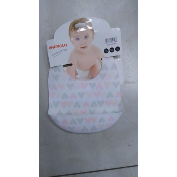 New Food-grade Silicone Feeding Bib With Food Catcher Pocket multicolor