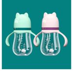 Newborn Wide Caliber PPSU Feeding Bottle Drop Proof Silicone Nipple Feeding Bottle With Straw Cup Handle