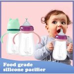 Newborn Wide Caliber PPSU Feeding Bottle Drop Proof Silicone Nipple Feeding Bottle With Straw Cup Handle
