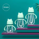 Newborn Wide Caliber PPSU Feeding Bottle Drop Proof Silicone Nipple Feeding Bottle With Straw Cup Handle