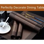Placemats Set of 6 + 1 Table Runner, Stain Resistant Washable PVC Table Mats Non-Slip Washable Coffee Mats,Crossweave Woven Vinyl Heat Resistant Kitchen Tablemats for Dining...