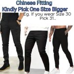 Plain Finest Denim Slim Fit Black Jeans + FREE BELT