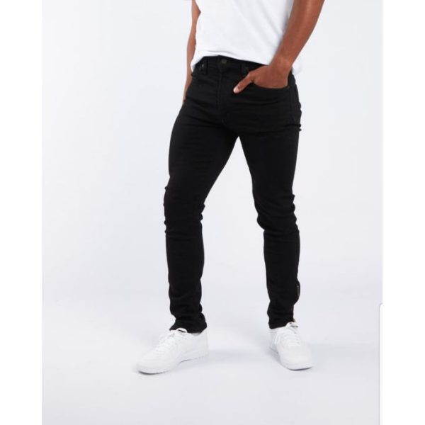 Plain Stylish Slim Fit Black Jeans-Black