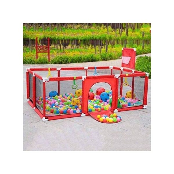 Playpen Child Safety Fence + 30 Playballs suitable for kids age 1-4 yrs can accommodate up to 4 kids