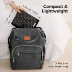 Portable Diaper Changing Pad - Waterproof Foldable Baby Changing Mat - Travel Diaper Change Mat - Lightweight Changing Pads for Baby - Baby Changer - Machine Washable (Black Mod)