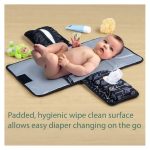 Portable Foldable Baby Nappy Changing Mat Waterproof Diaper Pad with Storage Pockets and Head Cushion Large Size for Home Travel
