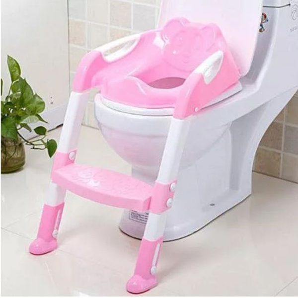 Portable Training Kids Toilet-Baby Potty With Ladder - Pink