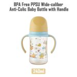 PPSU Anti-Colic Baby Bottle 240ml w/ Handle - Breast-like Unbreakable