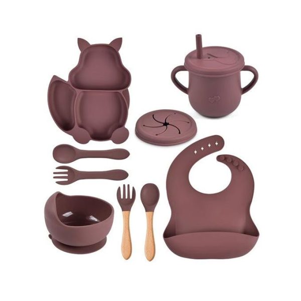 Rasberry - Premium Kenya Hot Sale Silicone Feeding Set, Bib, Bowl with a strong suction