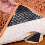 Reusable Rug Grippers RUGGIES Carpet Mat Non Slip Grip Corners Magic Pad Anti Skid for Rug Washable Silicone Grip Mat, Rug Carpet Stopper