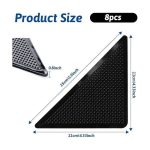 Reusable Rug Grippers RUGGIES Carpet Mat Non Slip Grip Corners Magic Pad Anti Skid for Rug Washable Silicone Grip Mat, Rug Carpet Stopper