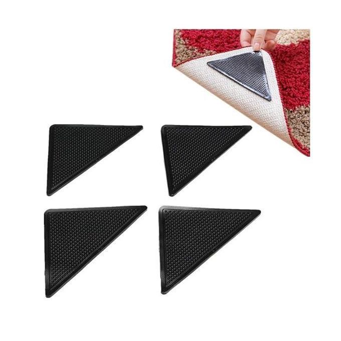 Reusable Rug Grippers RUGGIES Carpet Mat Non Slip Grip Corners Magic Pad Anti Skid for Rug Washable Silicone Grip Mat, Rug Carpet Stopper
