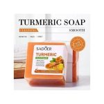 SADOER 3 PIECES Turmeric Soap Bar, Tumeric Soap (100g) is Designed For Acne Removal, Deep Cleaning, Moisturizing, Shrinking large Pores, Like Vitamin C, Brighten Skin Tone, For...
