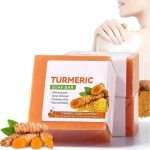 SADOER 3 PIECES Turmeric Soap Bar, Tumeric Soap (100g) is Designed For Acne Removal, Deep Cleaning, Moisturizing, Shrinking large Pores, Like Vitamin C, Brighten Skin Tone, For...