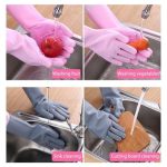 Silicone Washing Gloves,Cleaning Brush for Housework, Cars, Dogs ,Dishes