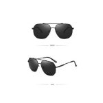 Spectacles for Men Polarized Metal Frame Shades Ray Sunglasses Square+Free Box Black