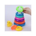 STACKING RING TOWER BLOCKS WITH DUCKMULTI-COLOR FOR KIDS