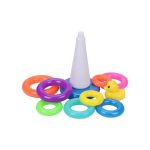 STACKING RING TOWER BLOCKS WITH DUCKMULTI-COLOR FOR KIDS