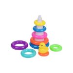 STACKING RING TOWER BLOCKS WITH DUCKMULTI-COLOR FOR KIDS
