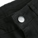 Street Style Slim Fit Denim Men’s Black Ripped Knee Jeans