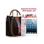 STY 4pcs Ladies Handbags Women Shoulder Tote Bags Set PU Synthetic Leather-Black