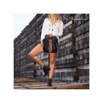 STY 4pcs Ladies Handbags Women Shoulder Tote Bags Set PU Synthetic Leather-Black