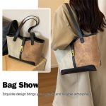 STY Ladies Handbags Color-blocked bags Simple bags High-quality PU Synthetic Leather Bag