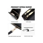 STY Ladies Purse Mini Cross-body Bag Women PU Synthetic Leather Chain Bag-Black