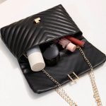 STY Women Small Cross-body Bag Ladies Chain Bag Phone Bag Clutch Mini Black Bag