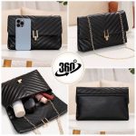 STY Women Small Cross-body Bag Ladies Chain Bag Phone Bag Clutch Mini Black Bag