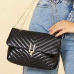 STY Women Small Cross-body Bag Ladies Chain Bag Phone Bag Clutch Mini Black Bag