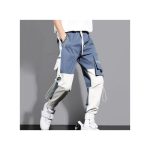 Stylish Men Pants Men Cargo Pants Multi Pockets Mid Waist Lace-up Pants