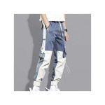 Stylish Men Pants Men Cargo Pants Multi Pockets Mid Waist Lace-up Pants