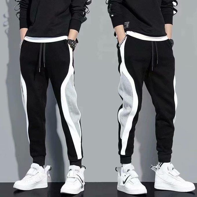 Sweatpants Pockets Pants Man Sweatpants Youthful Vitality Trousers Black