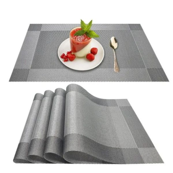 SXCHEN 6 Pcs Table Mat PVC Western Kitchen Dining Room Table Mat