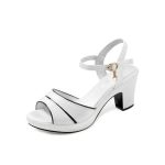SXCHEN Women's Shoes Fish Mouth Shoes Heeled Sandals