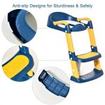 Toilet ladder Potty Training Seat, Kid Toilet Training Ladder With a white Soft PVC for your kid to seat on softly baby toilet seat with ladder