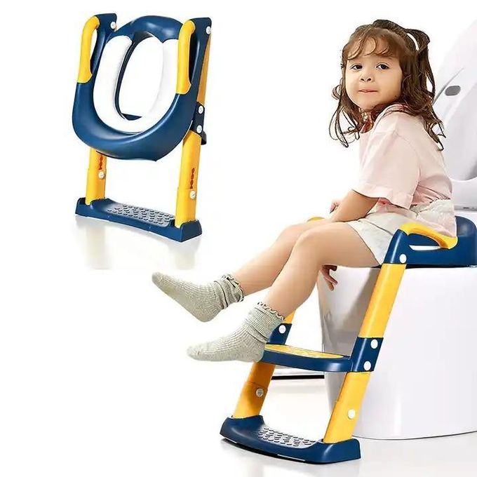 Toilet ladder Potty Training Seat, Kid Toilet Training Ladder With a white Soft PVC for your kid to seat on softly baby toilet seat with ladder