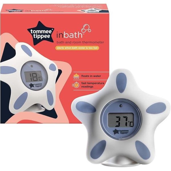 tommee tippee InBath Digital Thermometer for Baby Bath and Room, Waterproof and Floats in Water, 3 Second Readings on Easy to Read LCD Display