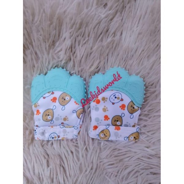 Toy for Babies of 3-18 Months 2 pack Food Grade Silicone Self Soothing Teether Gloves Toy for Babies of 3-18 Months