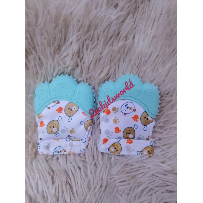 Toy for Babies of 3-18 Months 2 pack Food Grade Silicone Self Soothing Teether Gloves Toy for Babies of 3-18 Months