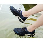 Waanzilish Mens Sneakers Shoes Outdoor Hiking Shoes Non-slip Sports Shoes Breathable Blue
