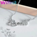 WIFINIT Queen Letter Pendant Clavicle Necklace - Silver