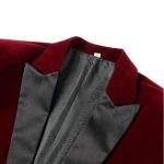 (wine Red)Men's Fashion Trend Velvet Groom Tuxedo Slim Fit Wedding Party Dress Business Casual Suit Jacket Banquet Single Blazers Coat SHA
