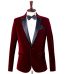 (wine Red)Men's Fashion Trend Velvet Groom Tuxedo Slim Fit Wedding Party Dress Business Casual Suit Jacket Banquet Single Blazers Coat SHA