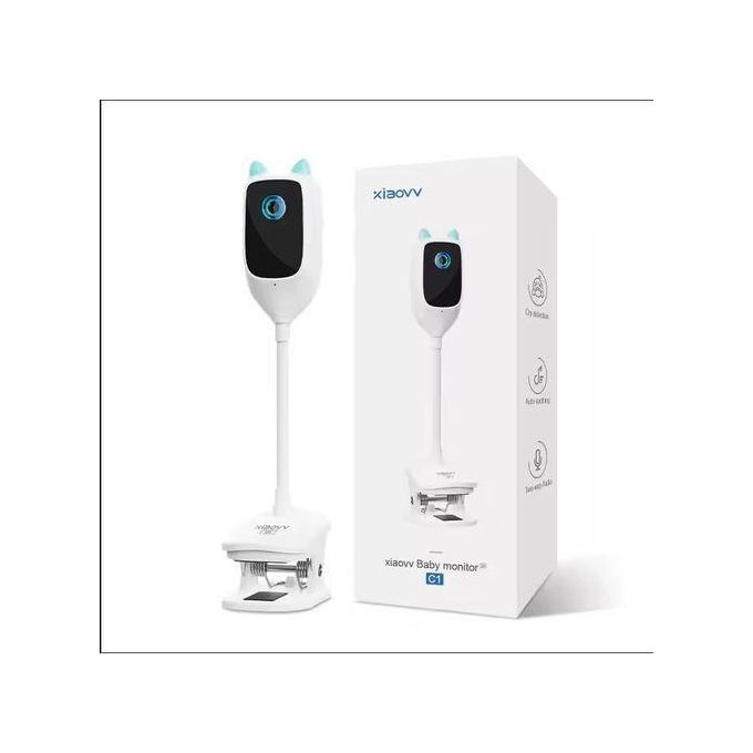 Wireless Baby Monitor With 2K Resolution Display, Xiaovv C1 Smart Baby Monitor IP Camera Xiaovv C1 1080P Wifi Wireles IP Camera Infants Kids Baby Monitor Smart Home Security...